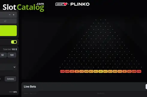 Скрин2. Plinko (100HP Gaming) слот