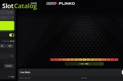 Скрин3. Plinko (100HP Gaming) слот