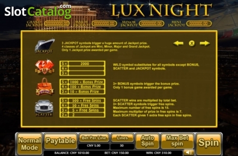Скрин5. Lux Night слот
