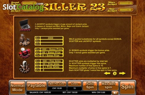 Скрин7. Killer 23 слот