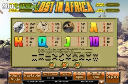 Скрин4. Lost in Africa слот