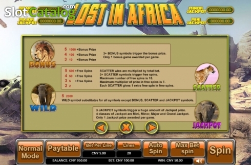 Скрин5. Lost in Africa слот