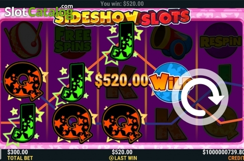 Скрин3. Sideshow Slots слот