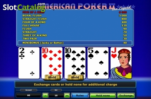 Скрин3. American Poker II (Novomatic) слот