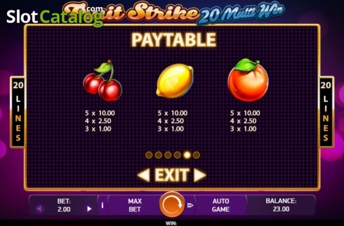Скрин8. Fruit Strike: 20 Multi Win слот