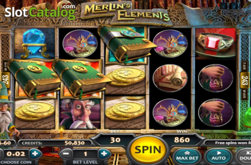 Скрин3. Merlin's Elements слот