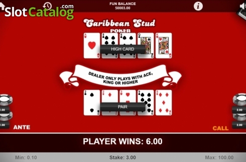Скрин4. Caribbean Stud Poker (1X2gaming) слот