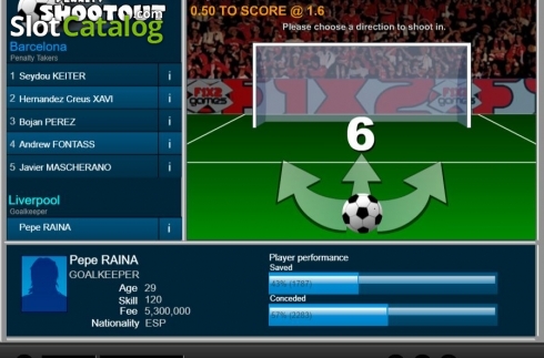 Скрин5. Penalty Shootout (1x2gaming) слот