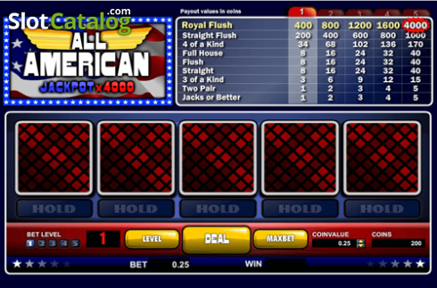 Скрин2. All American Poker (1x2gaming) слот