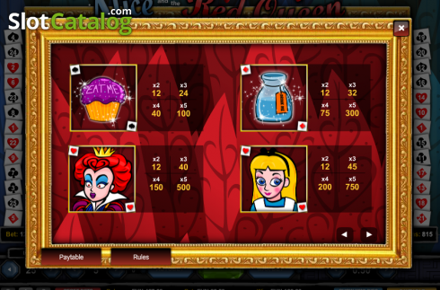 Скрин3. Alice and the Red Queen слот