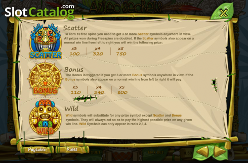 Скрин2. Aztec Secrets слот