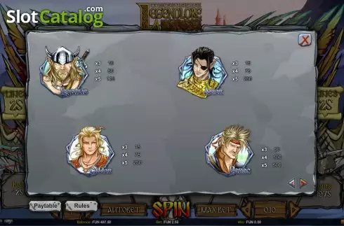Скрин3. Legend Lore слот