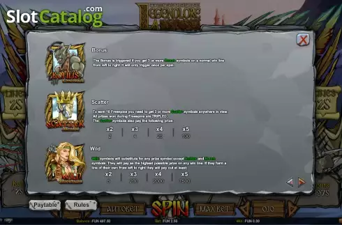 Скрин4. Legend Lore слот