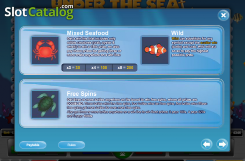 Скрин4. Under The Sea 1x2 слот