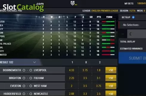 Скрин2. Virtual Football Pro слот