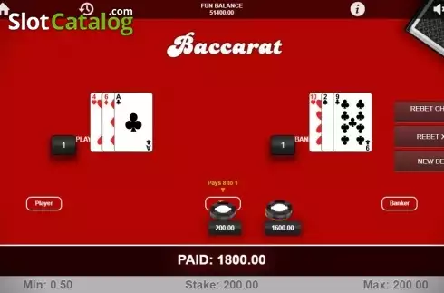 Скрин4. Baccarat (1x2gaming) слот