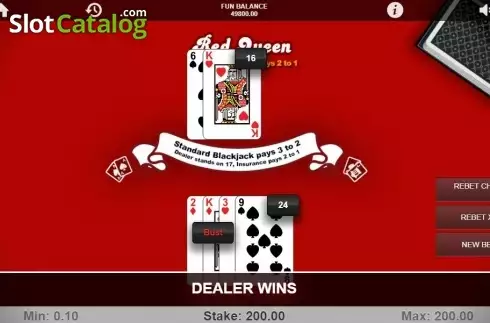 Скрин4. Red Queen Blackjack слот