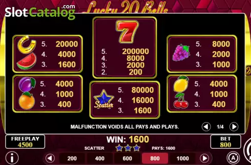Скрин6. Lucky 20 Bells слот