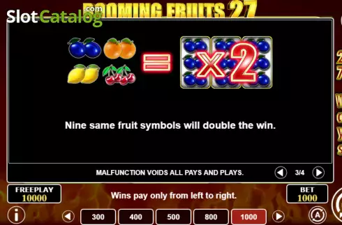 Скрин8. Booming Fruits 27 слот