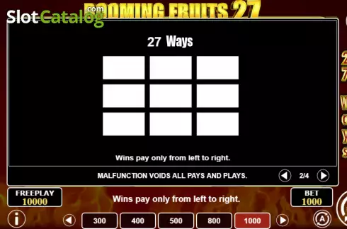 Скрин7. Booming Fruits 27 слот