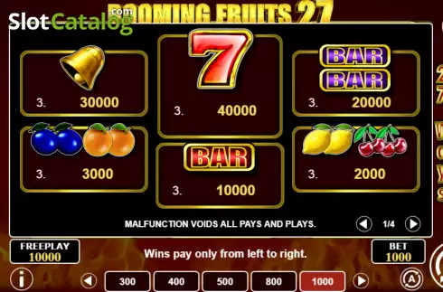 Скрин6. Booming Fruits 27 слот