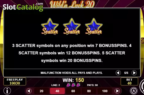 Скрин9. Wild'n Luck 20 слот