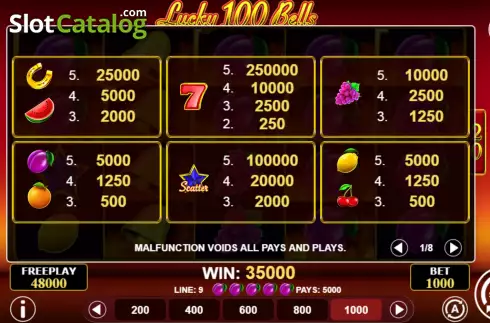 Скрин5. Lucky 100 Bells слот
