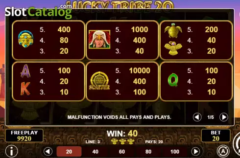 Скрин5. Lucky Tribe 20 слот