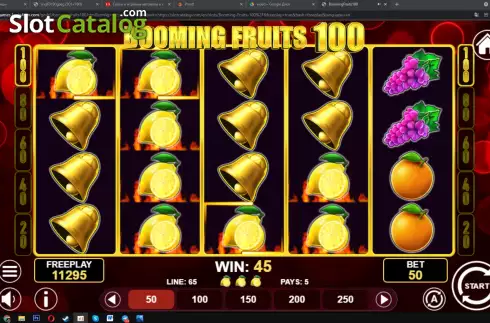 Скрин5. Booming Fruits 100 слот