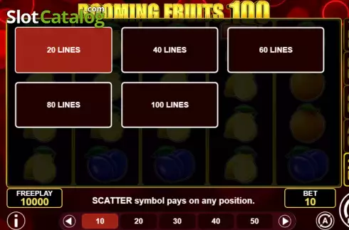 Скрин2. Booming Fruits 100 слот