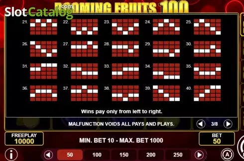 Скрин9. Booming Fruits 100 слот