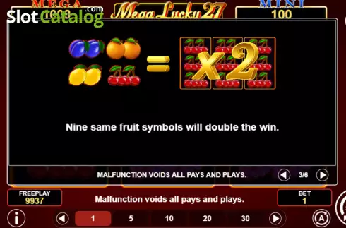 Скрин8. Mega Lucky 27 слот