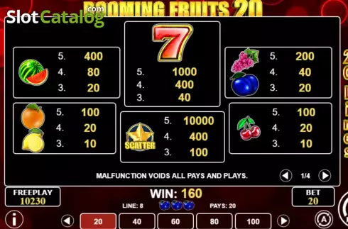 Скрин6. Booming Fruits 20 слот