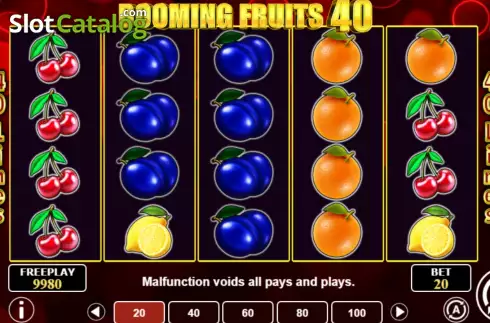 Скрин2. Booming Fruits 40 слот