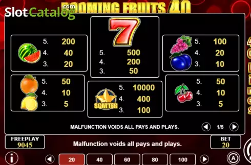 Скрин5. Booming Fruits 40 слот