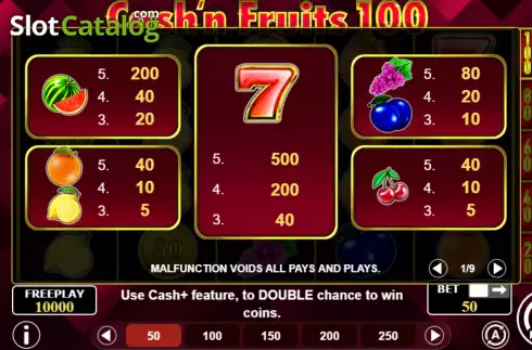 Скрин5. Cash'n Fruits 100 слот