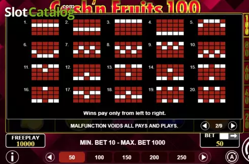 Скрин6. Cash'n Fruits 100 слот