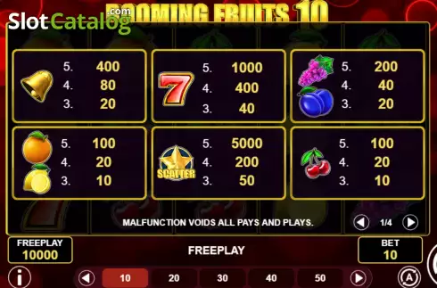 Скрин6. Booming Fruits 10 слот