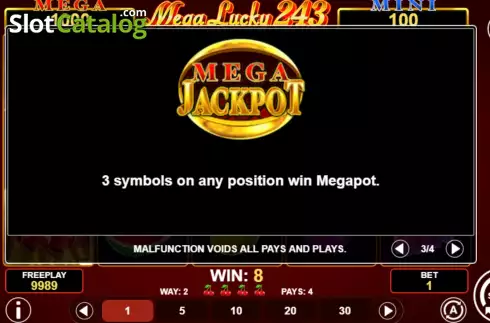 Скрин8. Mega Lucky 243 слот