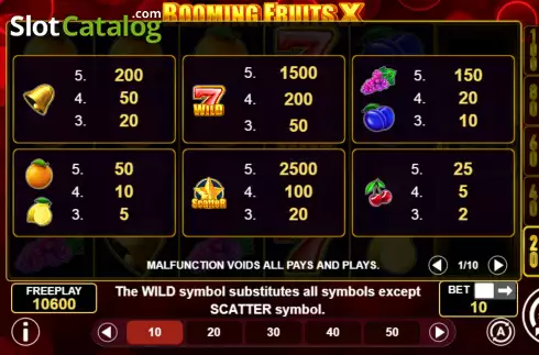 Скрин5. Booming Fruits X слот