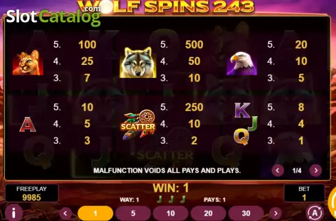 Скрин9. Wolf Spins 243 слот
