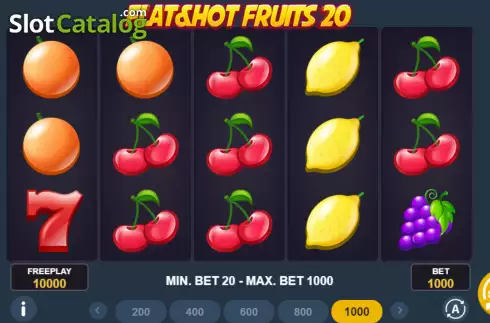 Скрин2. Flat & Hot Fruits 20 слот