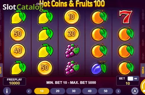 Скрин2. Hot Coins & Fruits 100 слот