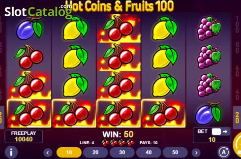 Скрин3. Hot Coins & Fruits 100 слот