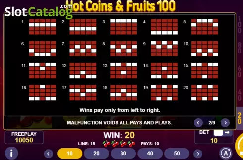 Скрин6. Hot Coins & Fruits 100 слот