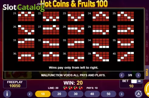 Скрин7. Hot Coins & Fruits 100 слот