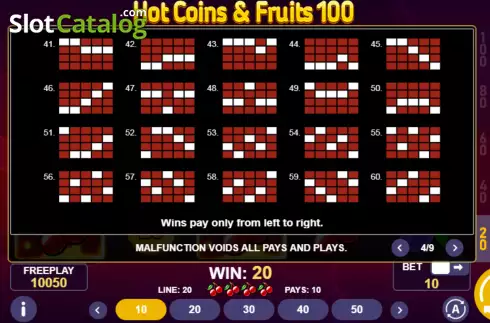 Скрин8. Hot Coins & Fruits 100 слот