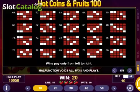 Скрин9. Hot Coins & Fruits 100 слот