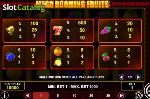 Скрин5. Mega Booming Fruits слот