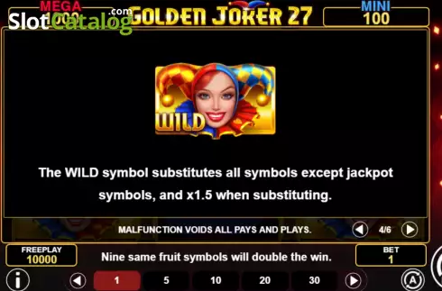 Скрин7. Golden Joker 27 слот